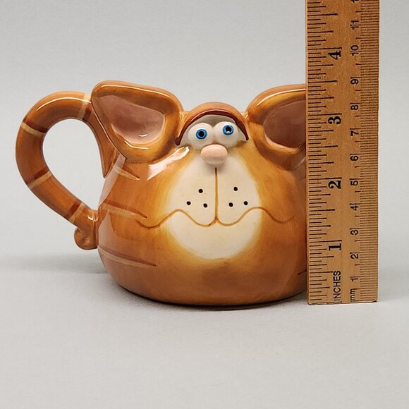 Russ Berrie Douglas Orange Cat - Ceramic Figural Coffee Mug - Picture 2 of 6